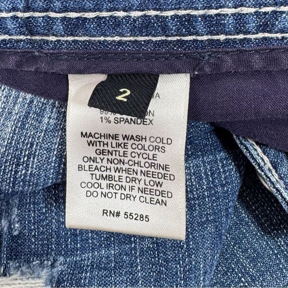 Express Distressed Bleach Splatter Baggy Straight Leg Boyfriend Jeans Blue 2 - Picture 8 of 13